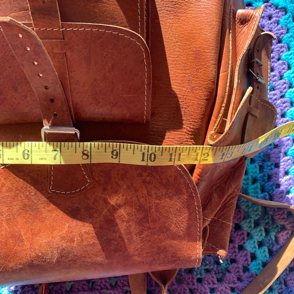 Vintage Hand Crafted Rugged Leather Backpack Book Bag - Picture 16 of 16